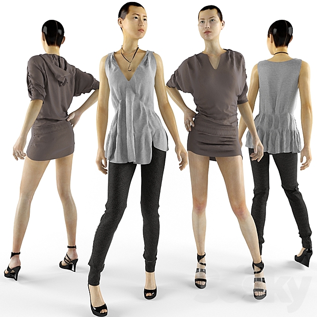 Female mannequins 3ds Max - thumbnail 1