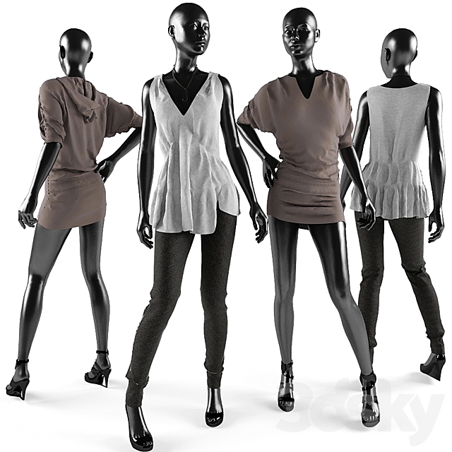 Female mannequins 3ds Max - thumbnail 2