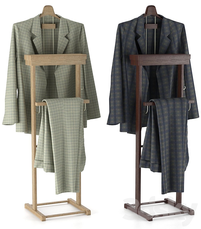 Floor hanger for suit and clothes with shelf 3ds Max - thumbnail 1