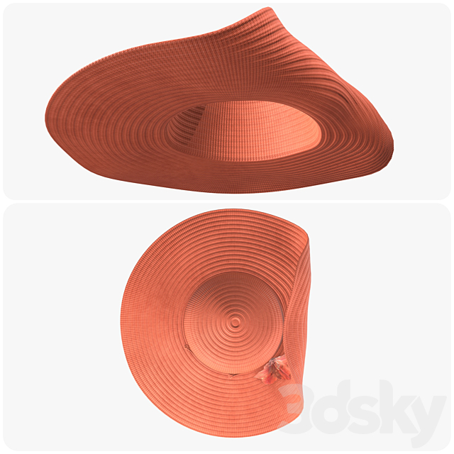 Floppy summer female woman hat 02 3DS Max Model - thumbnail 3