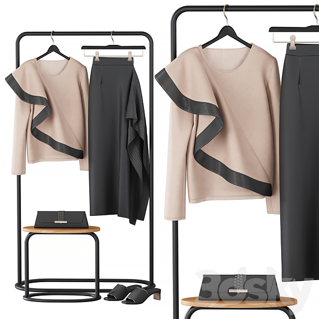 Givenchy Bluse and Skirt Set 3DSMax File - thumbnail 1