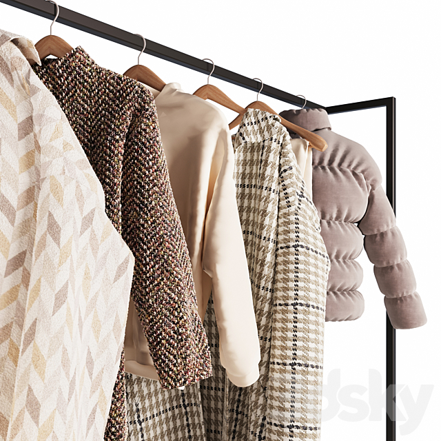 Hanger with women’s clothes 02 3DSMax File - thumbnail 3