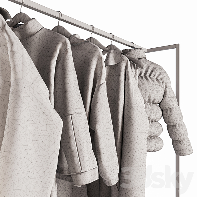 Hanger with women’s clothes 02 3DSMax File - thumbnail 4