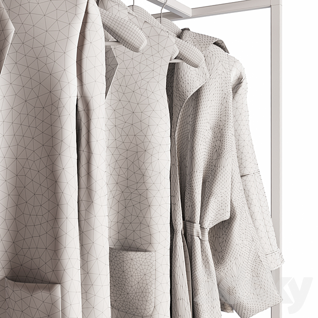 Hanger with womens clothing 3DSMax File - thumbnail 3