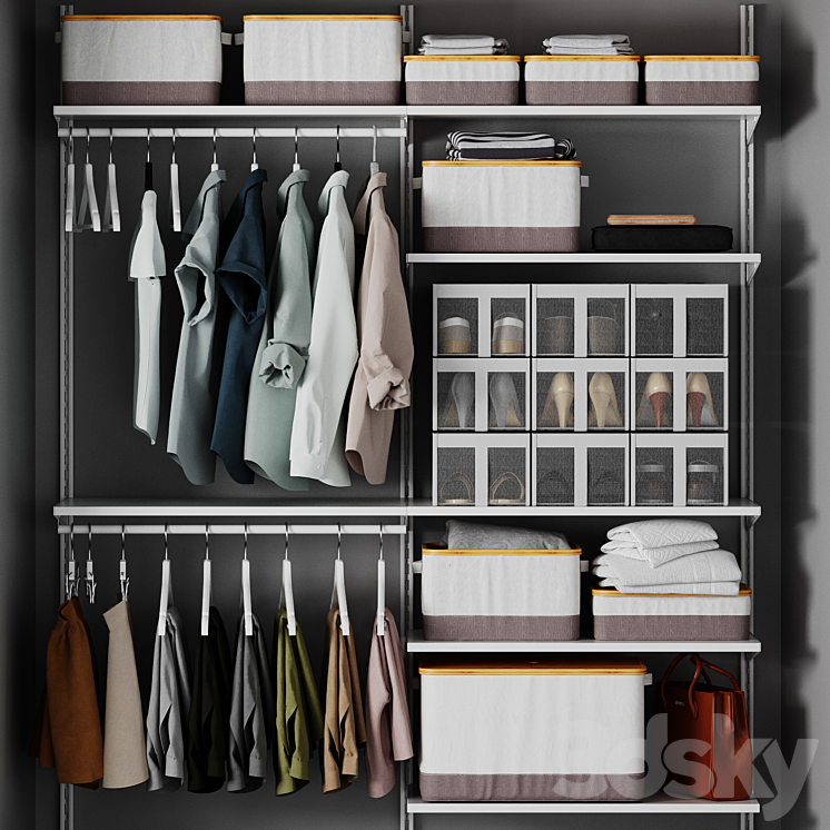 ikea BOAXEL BOXEL wardrobe RABBLA RABLA Box with lid clothes shirts 3DS Max Model - thumbnail 1