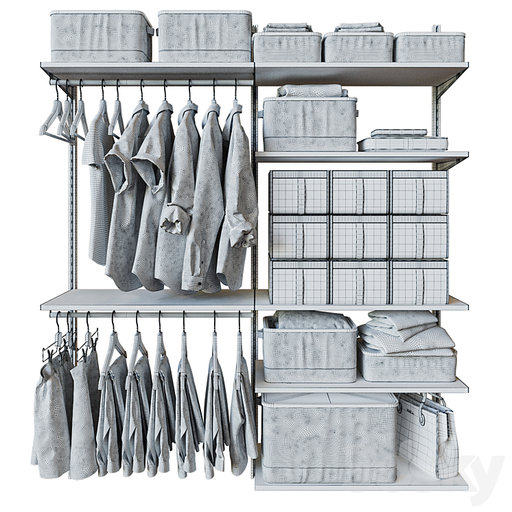 ikea BOAXEL BOXEL wardrobe RABBLA RABLA Box with lid clothes shirts 3DS Max Model - thumbnail 2