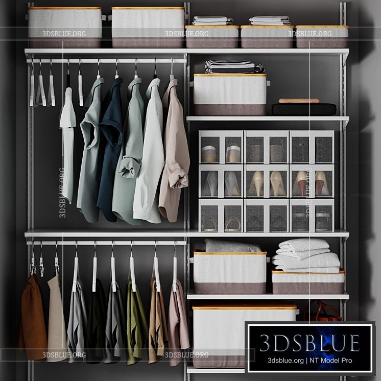 ikea BOAXEL BOXEL wardrobe RABBLA RABLA Box with lid clothes shirts 3DS Max - thumbnail 3