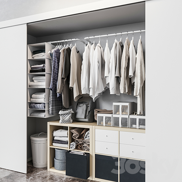 Ikea ikea Built-in wardrobe 3DS Max Model - thumbnail 2