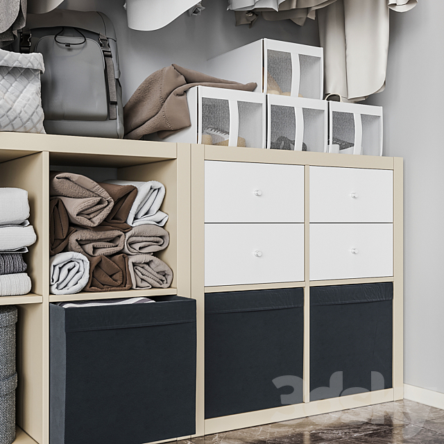 Ikea ikea Built-in wardrobe 3DS Max Model - thumbnail 3