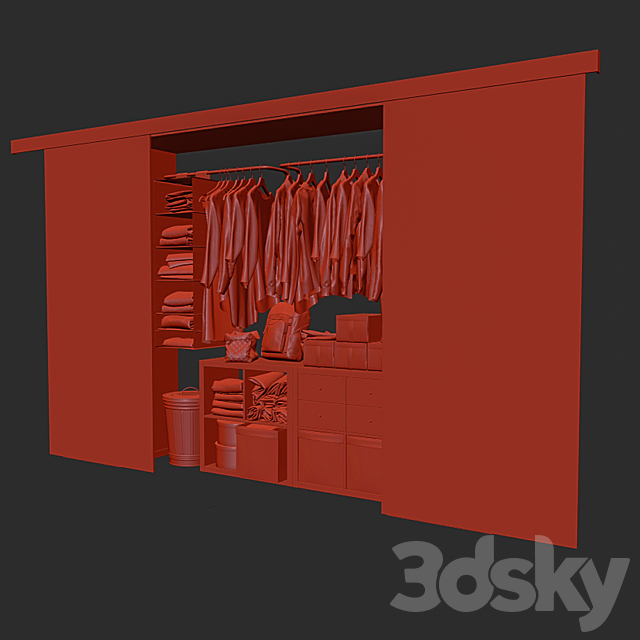 Ikea ikea Built-in wardrobe 3DS Max Model - thumbnail 5