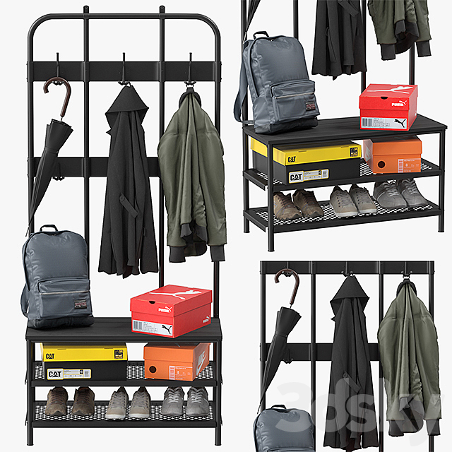 ikea pinnig coat rack 3DSMax File - thumbnail 1