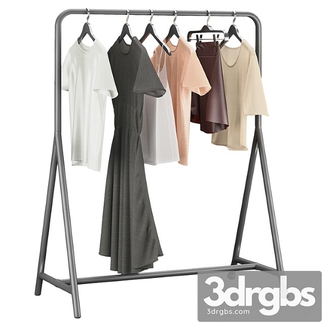 Ikea turbo clothes rack with clothes set - thumbnail 1