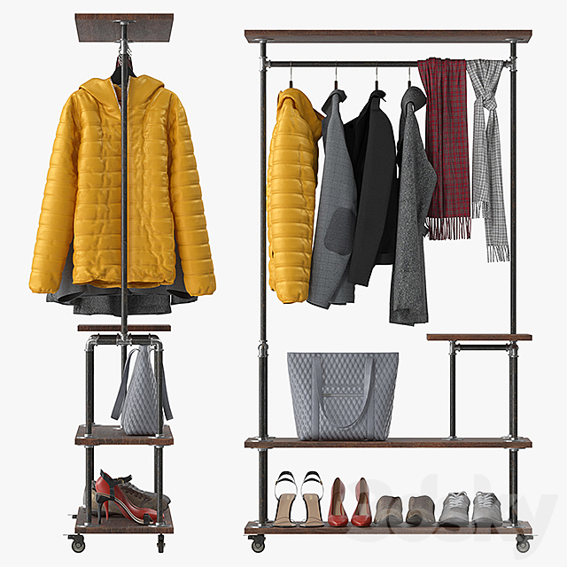 Industrial Clothing Rack 3DSMax File - thumbnail 3