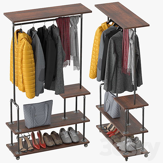 Industrial Clothing Rack 3DSMax File - thumbnail 4