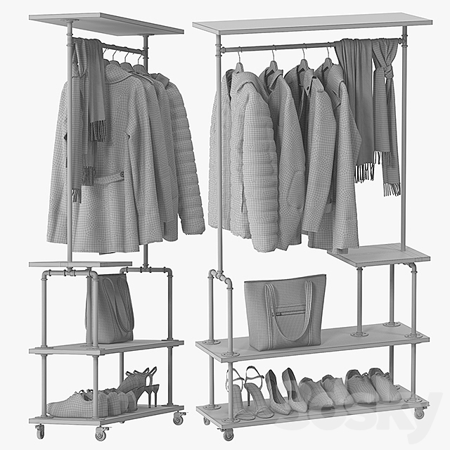 Industrial Clothing Rack 3DSMax File - thumbnail 5