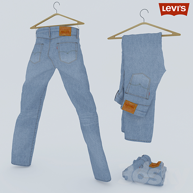 Jeans LEVIS 501 3ds Max - thumbnail 1