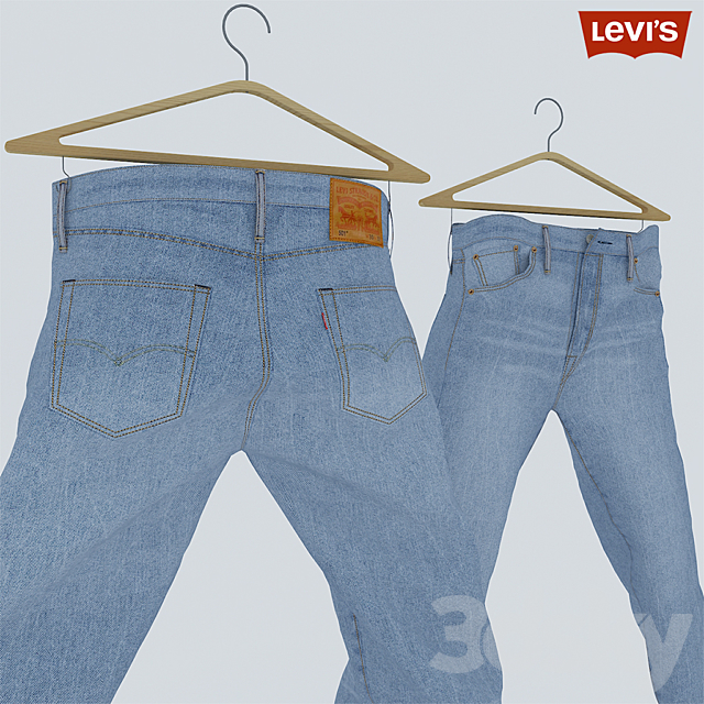 Jeans LEVIS 501 3ds Max - thumbnail 2