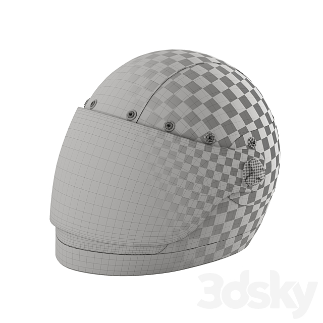 Leather moto helmet 3 3DSMax File - thumbnail 4