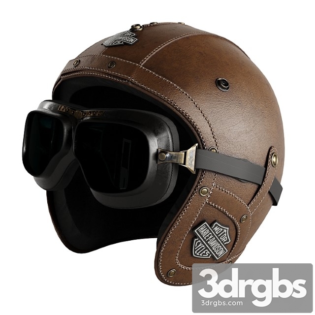 Leather moto helmet - thumbnail 1