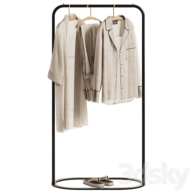 Linen Clothes on Rack 3ds Max - thumbnail 1