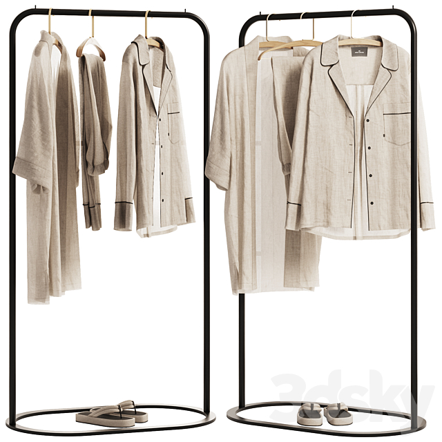 Linen Clothes on Rack 3ds Max - thumbnail 3