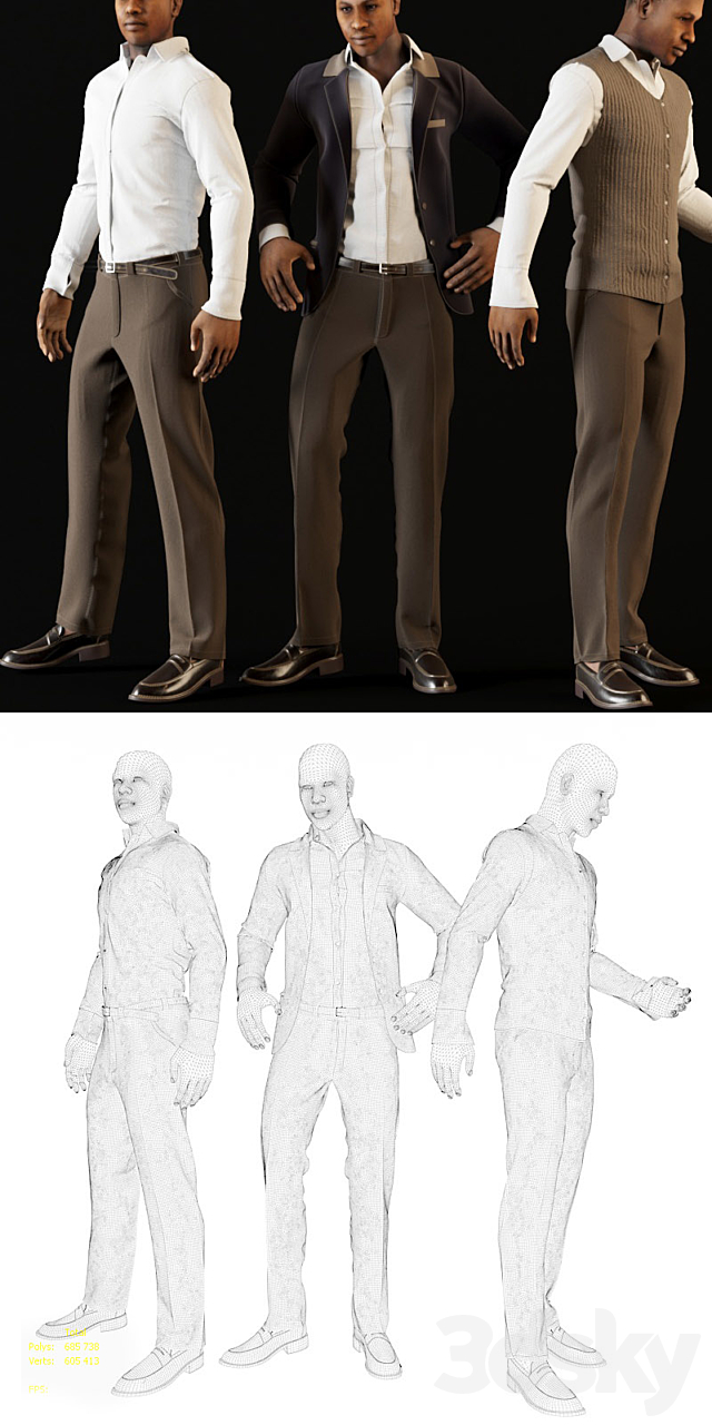 Male mannequin 3DSMax File - thumbnail 3