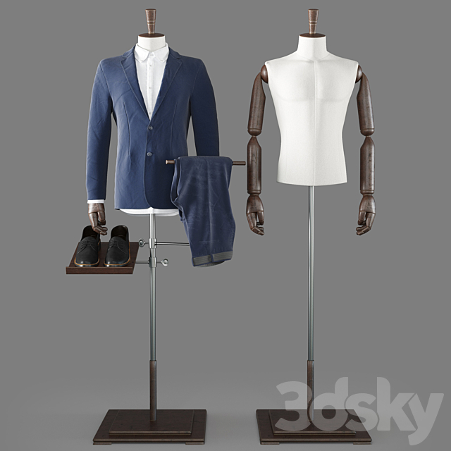 male mannequin in suit 3ds Max - thumbnail 1