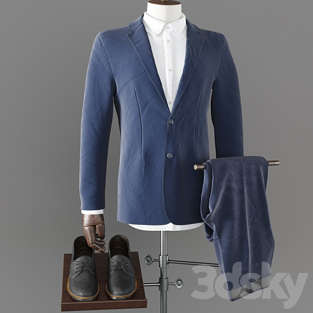 male mannequin in suit 3ds Max - thumbnail 3