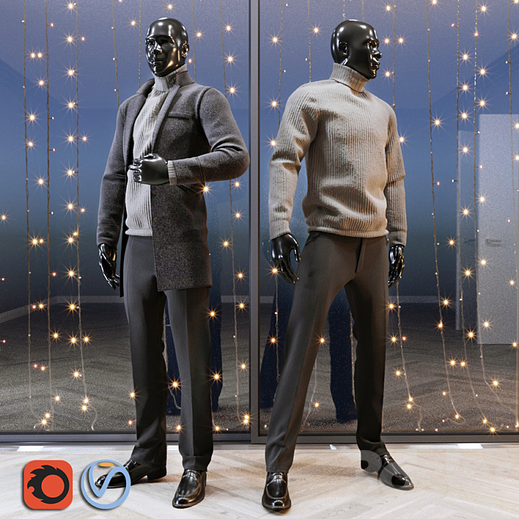 Male mannequin set 2 3DS Max - thumbnail 1