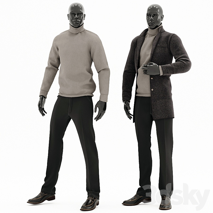 Male mannequin set 2 3DS Max - thumbnail 2