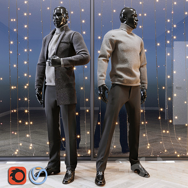 Male mannequin set 2 3DSMax File - thumbnail 1