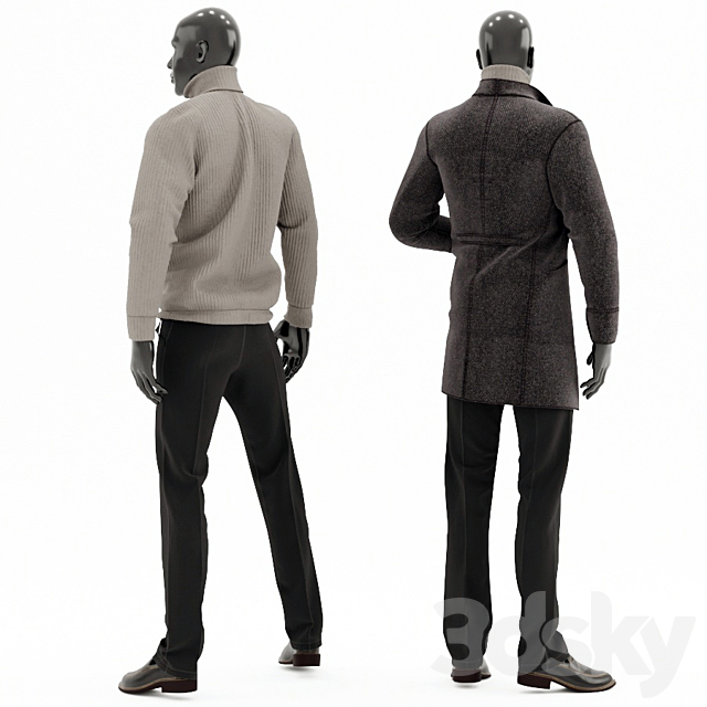 Male mannequin set 2 3DSMax File - thumbnail 3