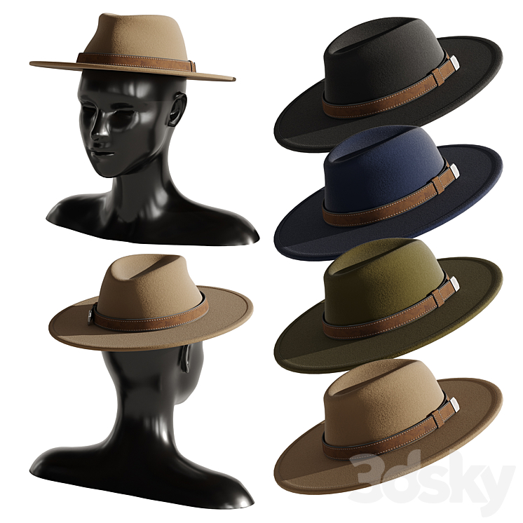 Man hat set 2 3DS Max Model - thumbnail 1