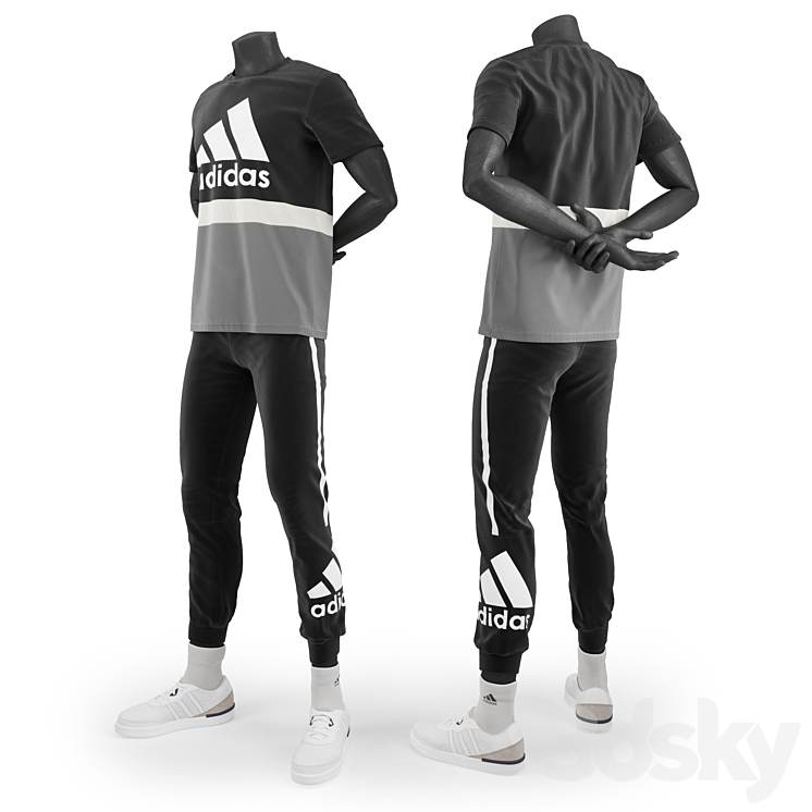 Mannequin tracksuit 3DS Max Model - thumbnail 1