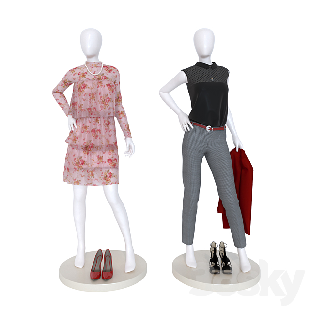 Mannequins with clothes 3DSMax File - thumbnail 1