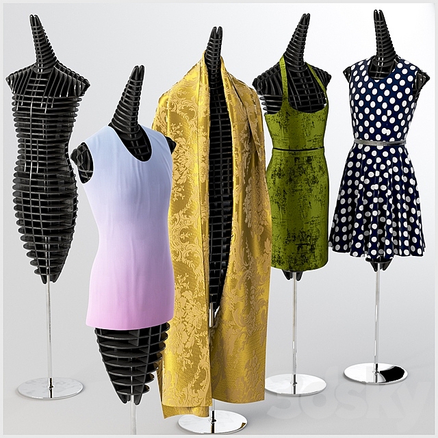 Mannequins with clothes 3DSMax File - thumbnail 1