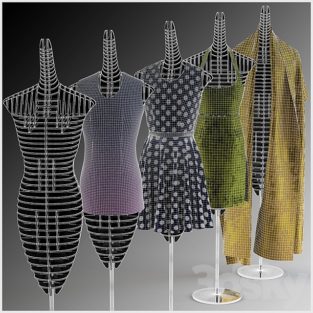 Mannequins with clothes 3DSMax File - thumbnail 3