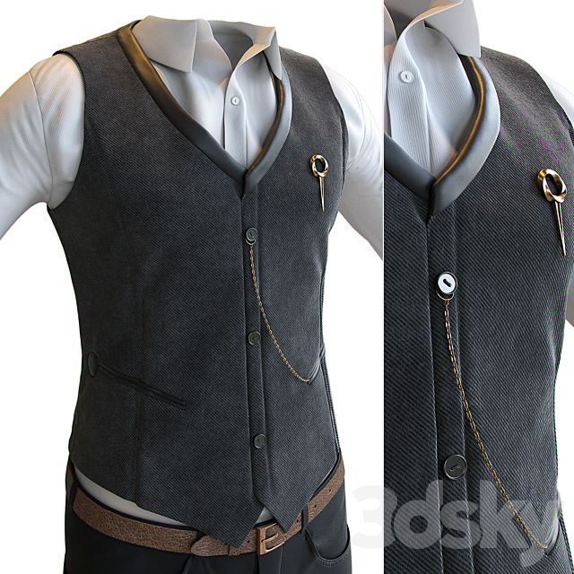 Men’s classic suit 3DSMax File - thumbnail 2