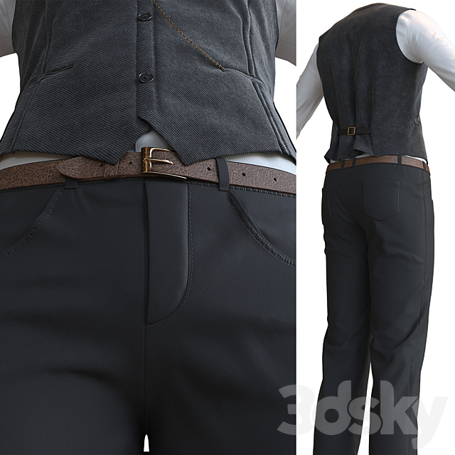 Men’s classic suit 3DSMax File - thumbnail 3