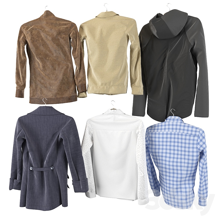 Men's clothing in the wardrobe 3DS Max - thumbnail 2