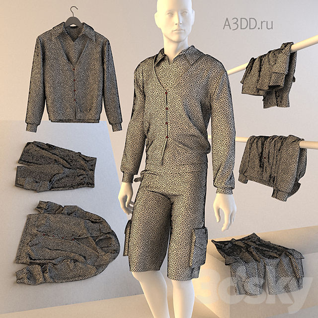 Men’s clothing set 3DSMax File - thumbnail 3