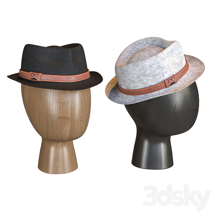 men's hat 3DS Max Model - thumbnail 2