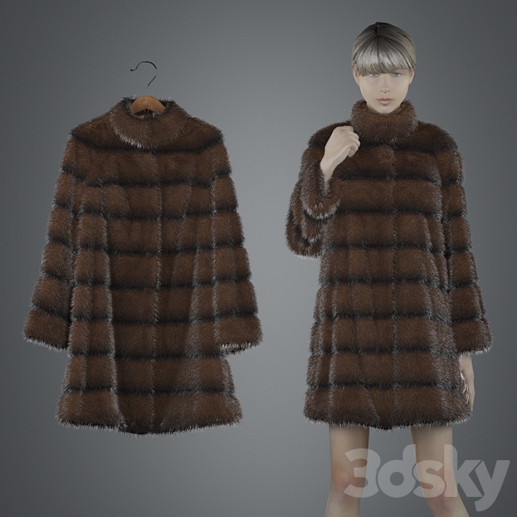 Mink coat 3DS Max - thumbnail 1