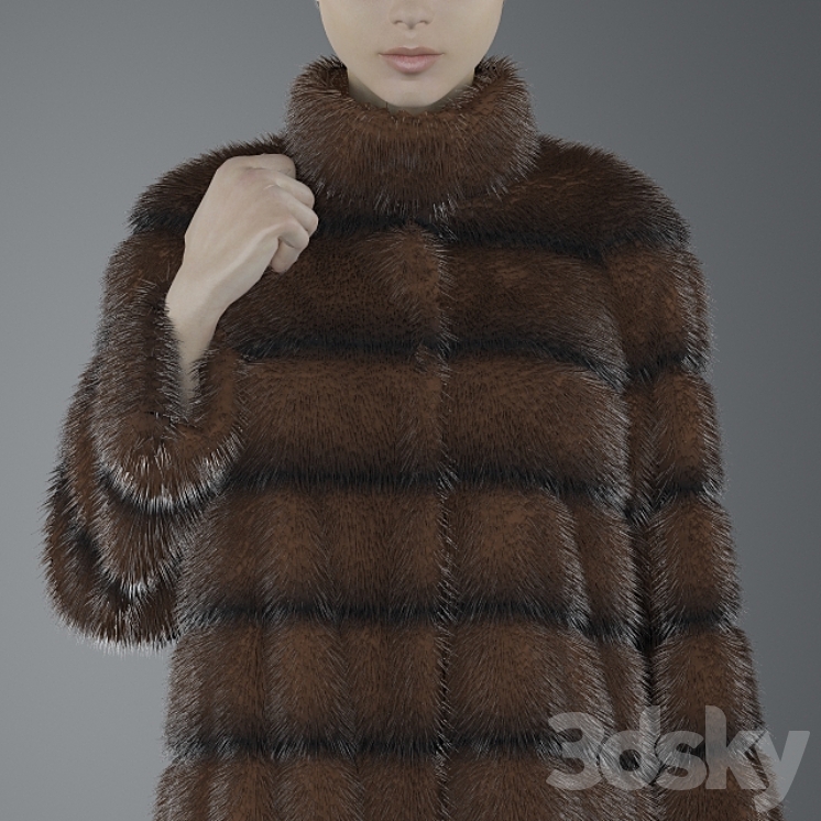 Mink coat 3DS Max - thumbnail 2