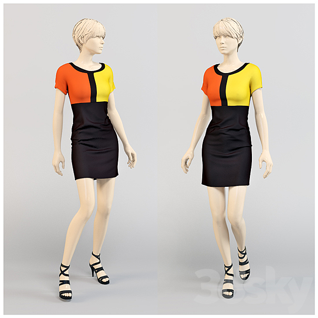 Modern dress. 3DSMax File - thumbnail 1