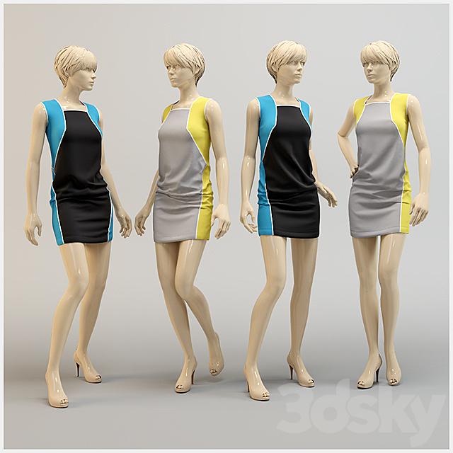 Modern knitted dress. 3DSMax File - thumbnail 1