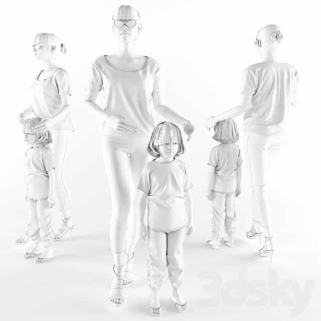 Mom with child 3DSMax File - thumbnail 2