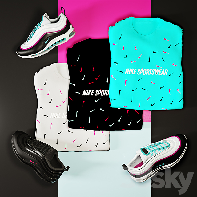 Nike Airmax set 3DS Max Model - thumbnail 3