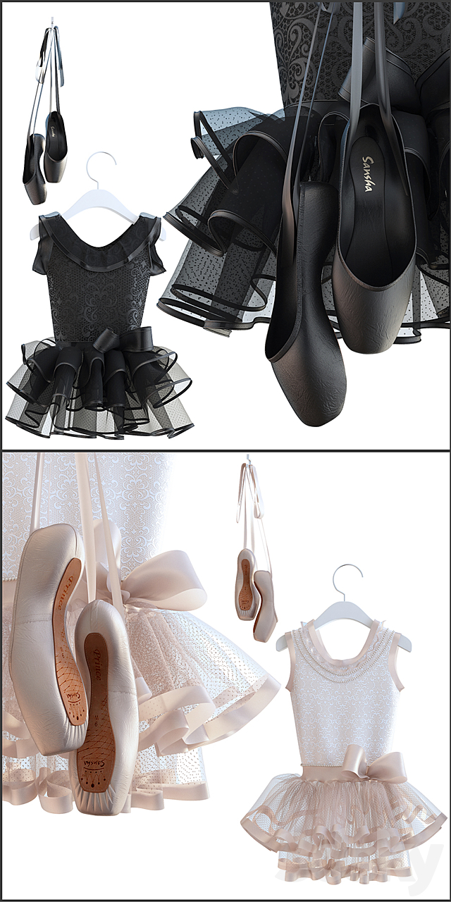 Pointe shoes with dress 3DSMax File - thumbnail 2