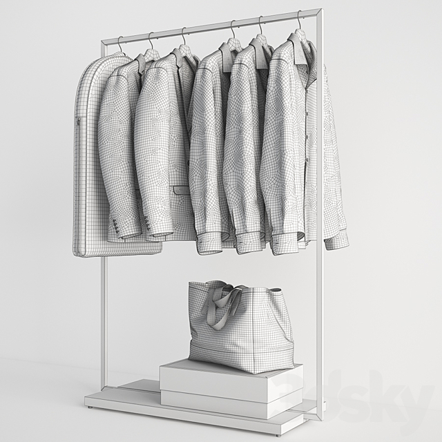 Rack with clothes 01 3DSMax File - thumbnail 2